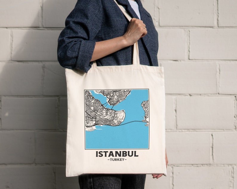 Istanbul Turkey City Street Map Tote Bag request Any City Etsy
