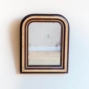 Antique Louis Philippe Mirror, French Farmhouse Mirror, Decorative Arch Mirror, Rustic Half Round Wall Mirror, 19th Century