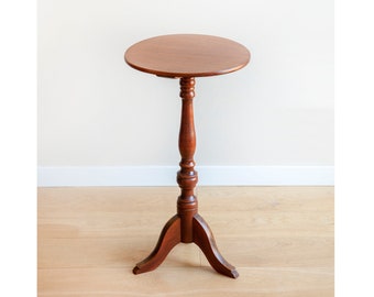 Mesa de vino de madera de caoba, mesa de regencia antigua, mesa auxiliar redonda adicional, mesa de centro de pedestal victoriano, decoración rústica del hogar