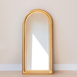 Golden Arch Mirror, Hollywood Regency, Baroque Wall Mirror, Tall Half Round Mirror, Decorative Wall Hanging