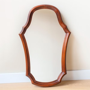 Victorian Style Wooden Mirror, Rustic Dutch Wall Mirror, Scalloped Frame, Decorative Wall Hanging, Made in Holland, Country Style