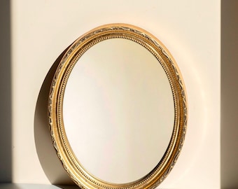 Oval Gold Mirror - Vintage Dutch Pieterman Wall Mirror - Louis XVI Inspired, 1960s