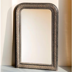 Antique Louis Philippe Mirror, French Arch Mirror, Old Farmhouse Mirror, Rustic Mantle Mirror, Half Round Wall Mirror