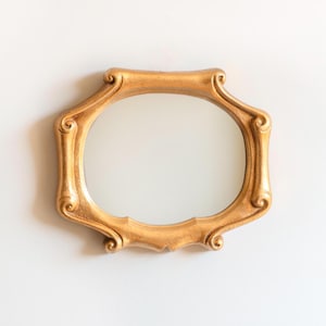 Baroque Florentine Mirror, Italian Gilded Mirror, Small Gold Leaf Mirror, Ornate Wall Hanging, Made In Italy
