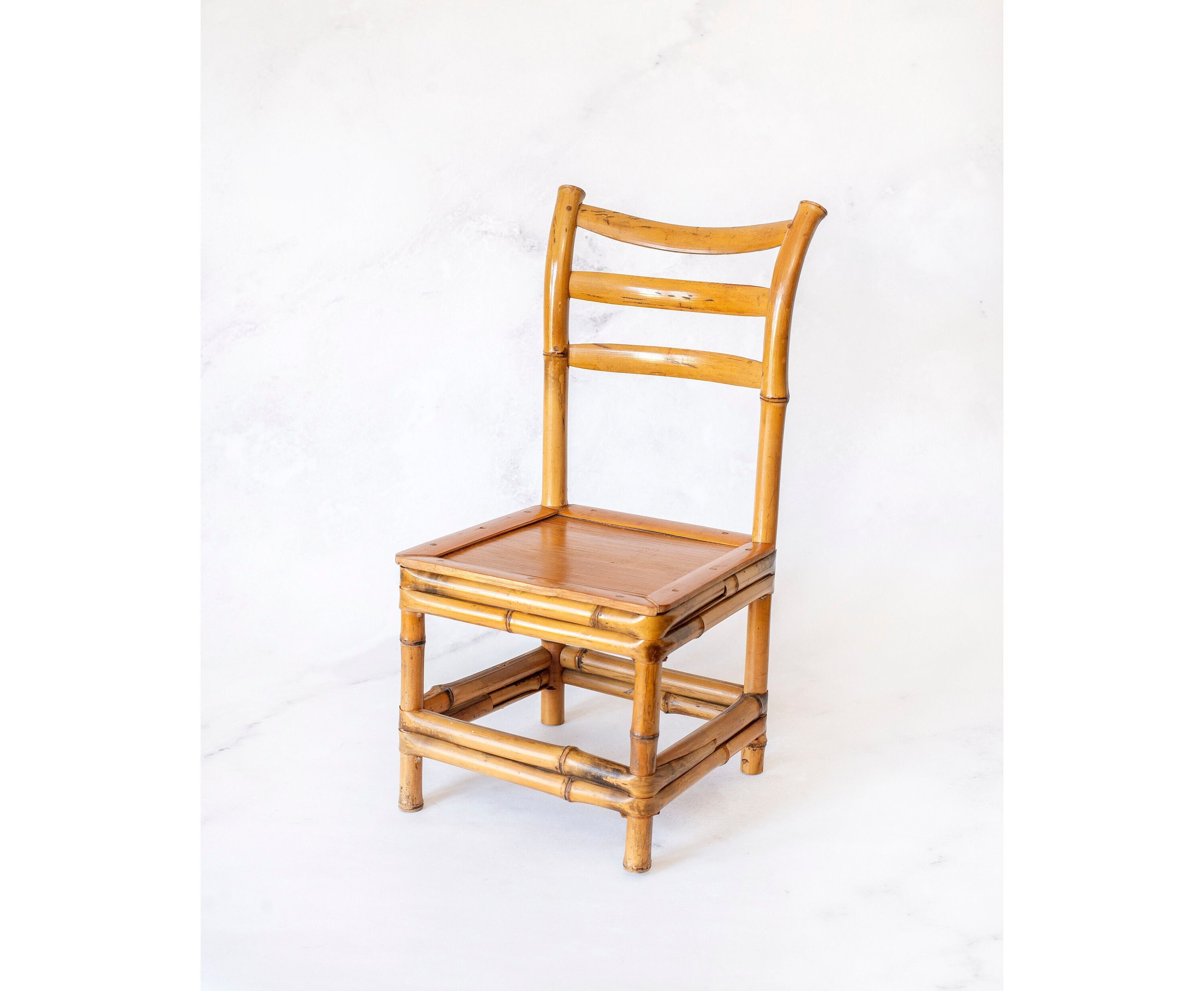 Chaise Pour Enfants en Bambou, Mid Century Modern, Tabouret Enfants, Meubles de Pépinière Rétro, Art