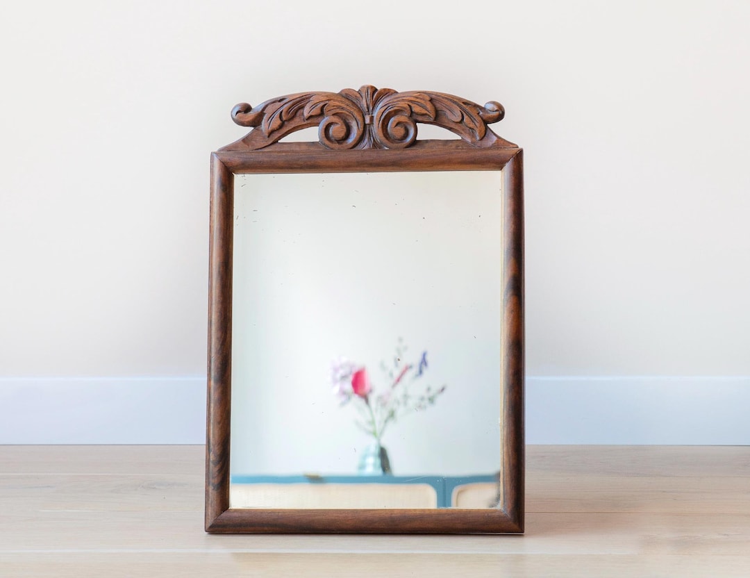 貴重！カントリー アメリカンヴィンテージ フック付き壁掛けミラー 鏡