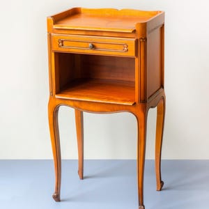 Vintage Wooden Cabinet, Telephone Table, Bookcase With Drawer, French Side Table, Rustic Plant Stand