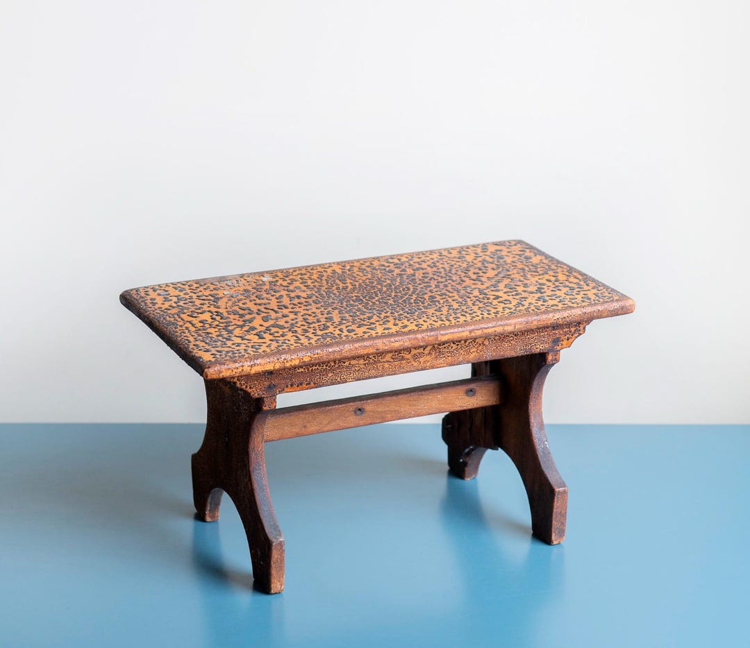 Antique Wooden Stool, Hand Carved Tabouret, Primitive Decorative Side ...