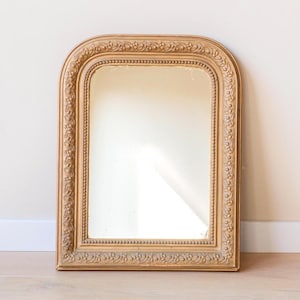 Antique Gold Arch Mirror, French Louis Philippe Mirror, 19th Century, Half Round Mantle Mirror, Made In France