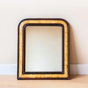 Antique Louis Philippe Mirror, Rustic Half Round Wall Mirror, French Farmhouse Mirror, Decorative Plaster Arch Mirror, 19th Century