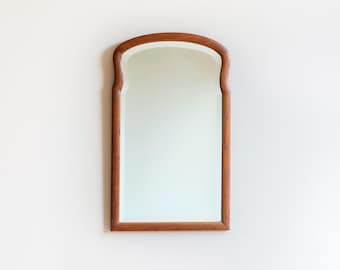 Specchio da parete olandese antico - Cornice in rovere smerlata - Vetro bisellato - Specchio arcuato - Anni 1900