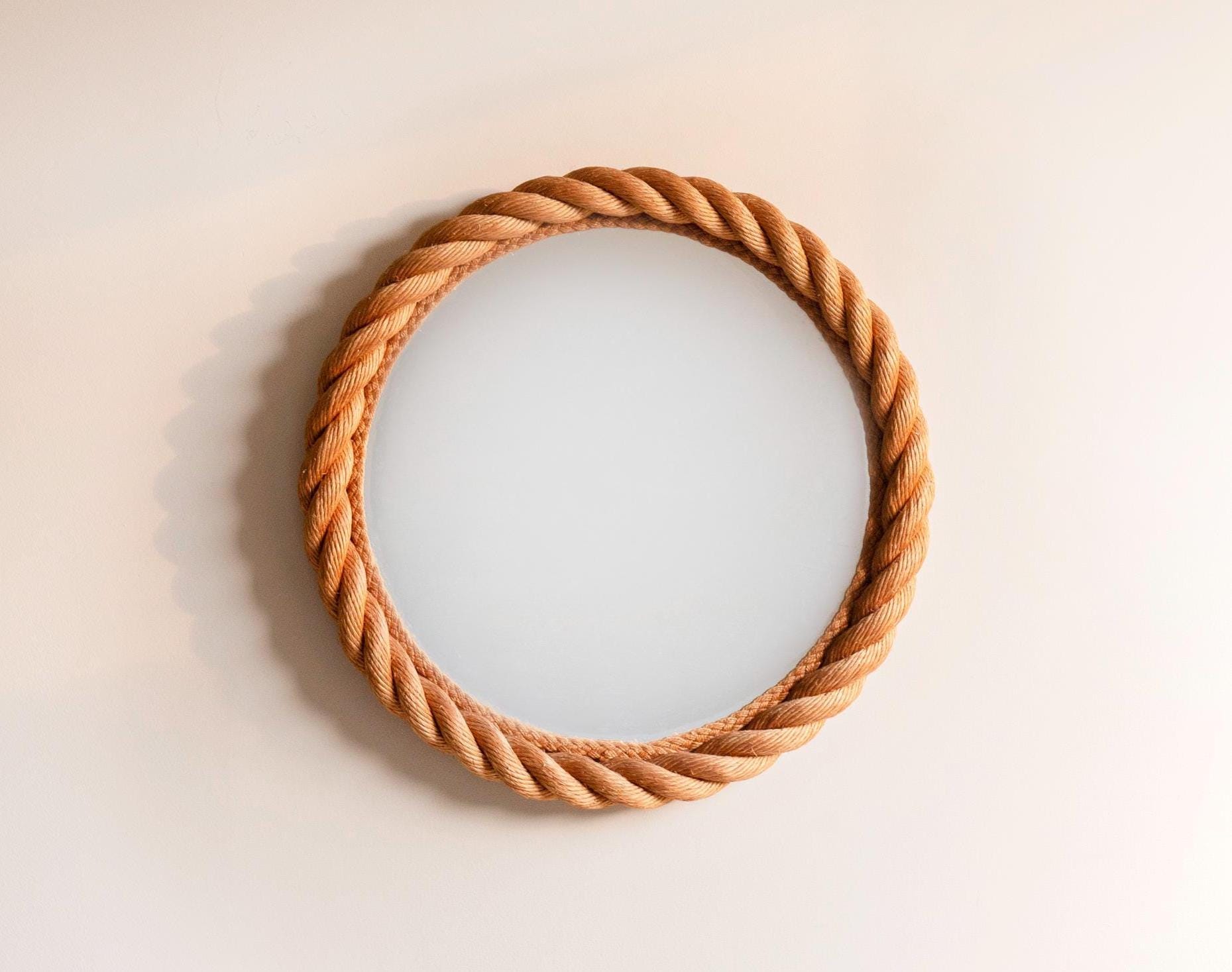 Audoux & Minet Rope Mirror フランス ビンテージ 鏡 Audoux-minet Twisted Rope Mirror - Vintage 1950s French Riviera