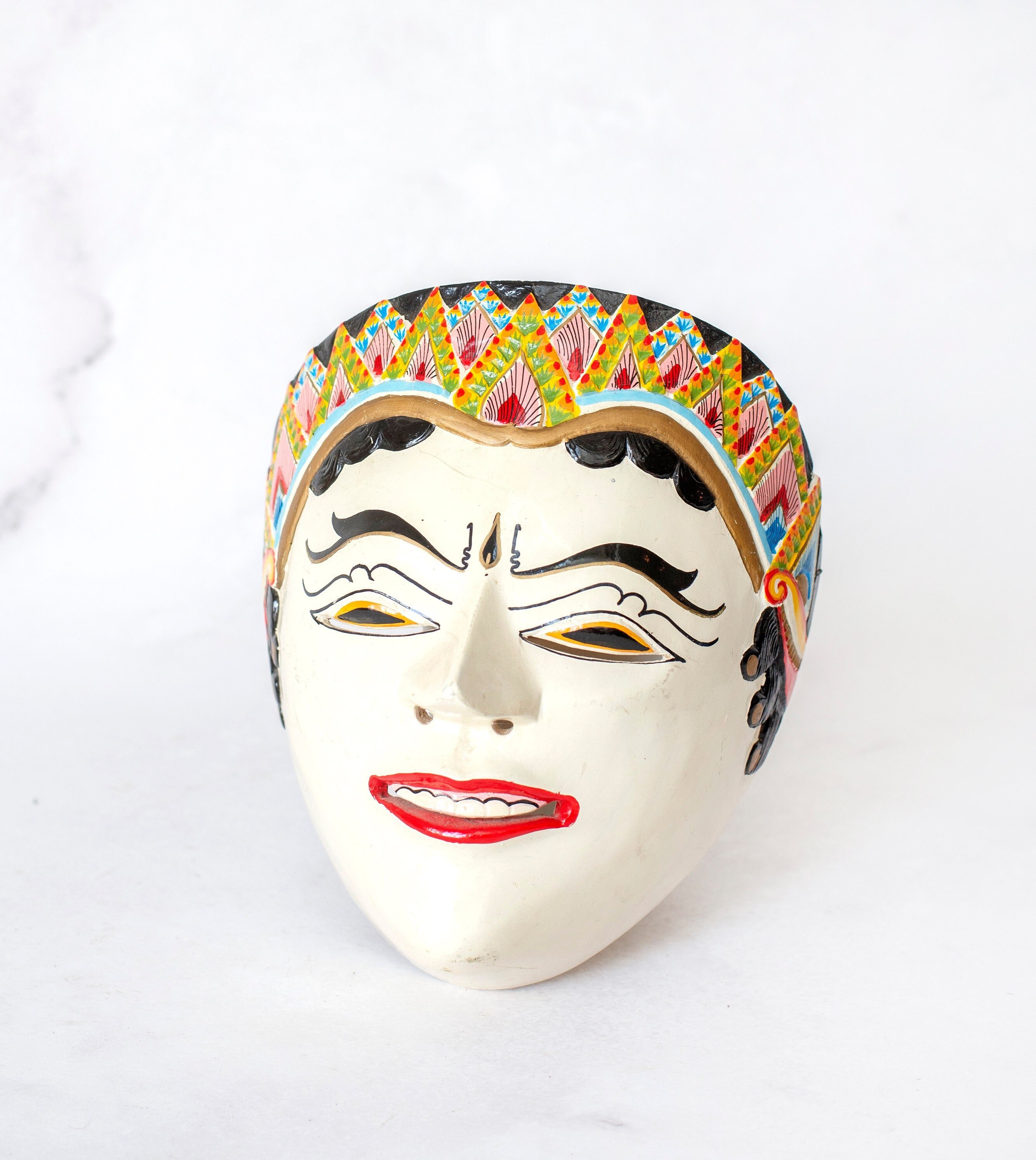 Maschera Aris 50 cm Maschera da parete legno maschera Legno di maschera in Bali decorazione da parete 