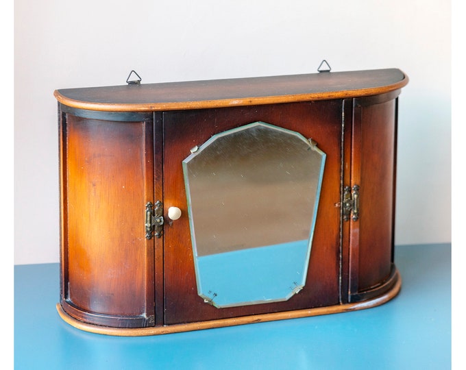 Art Deco Medicine Chest, Old Dutch Hanging With Mirror, Made in