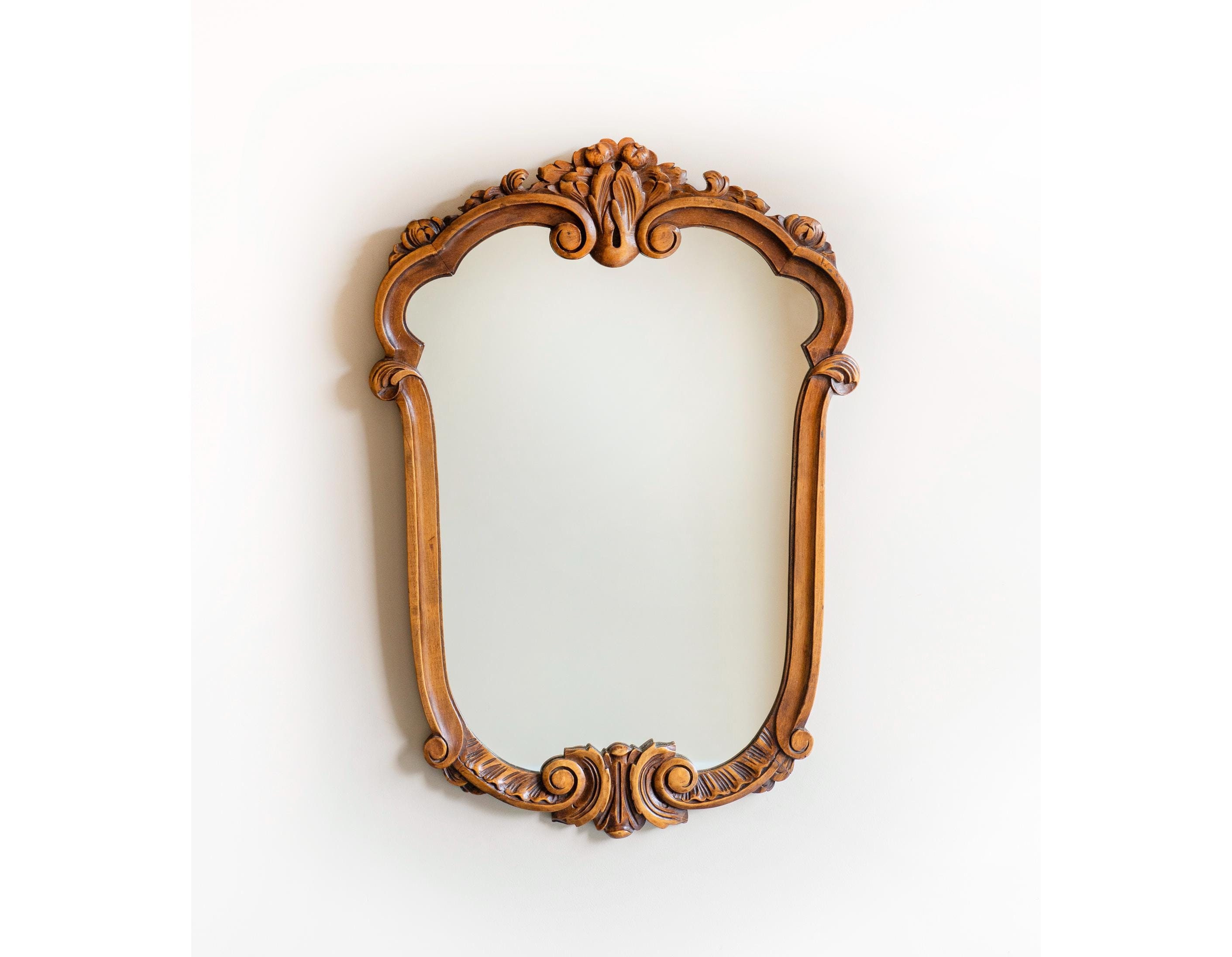 アンティーク調 木フレーム 大型ウォールミラー カナディアン/アンティーク