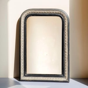Louis Philippe Mirror, Antique French Arch Mirror, Farmhouse Mirror, Old Rustic Mantle Mirror, Half Round Wall Mirror