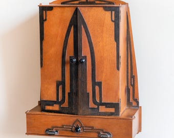 引き出し付きアンティーク手彫りキャビネット、インドネシア木製収納