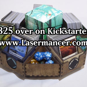 Spinning Magic: the Gathering Basic Land Station with Removable Bins