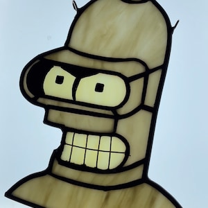 Bender Futurama stained glass sun catcher
