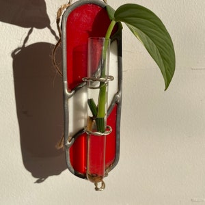 Stained glass large propagation station red and white