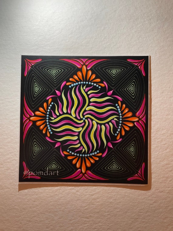 Kaleidoscope Vinyl Sticker Etsy