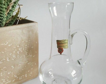 Karaffe Glas Krug GM handgearbeitet, 0,5 L