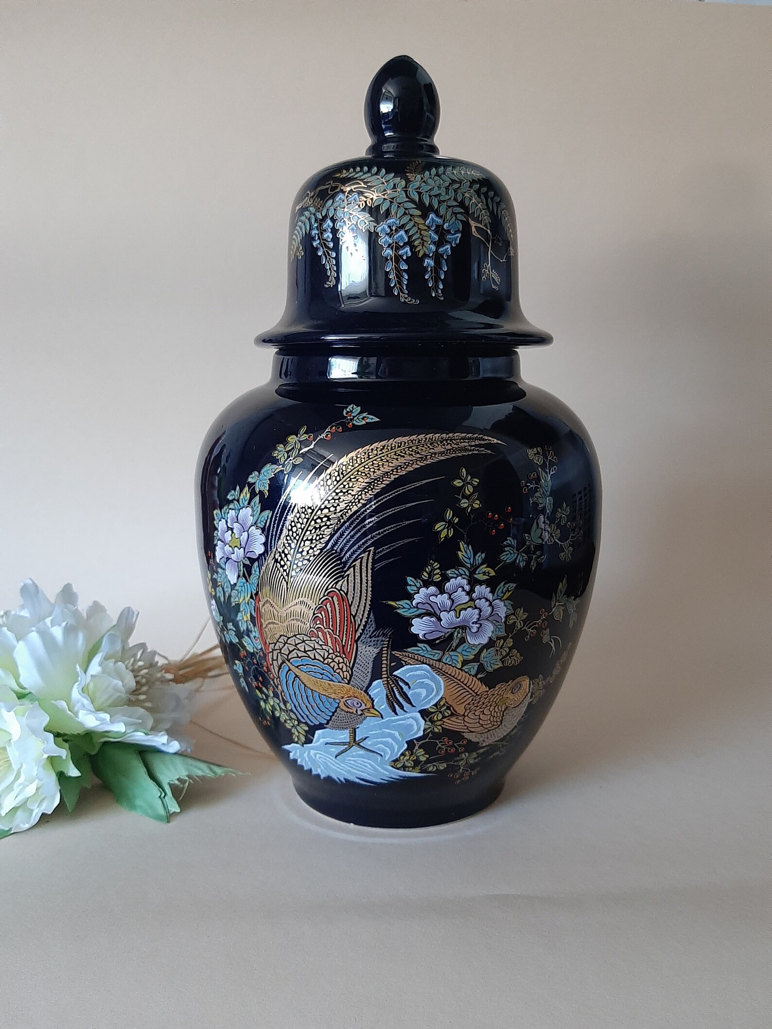 Decor Exclusiv made in Italy Vase mit Deckel Paradiesvogel Etsy.de