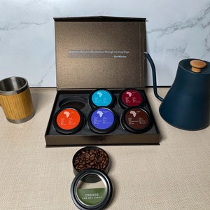 Afrikanischer Kaffee Safari Sampler/Kaffee Geschenk Set/Einzigartiges Kaffee Geschenk/Kaffee Bohnen/Espresso/Latte Bild 3