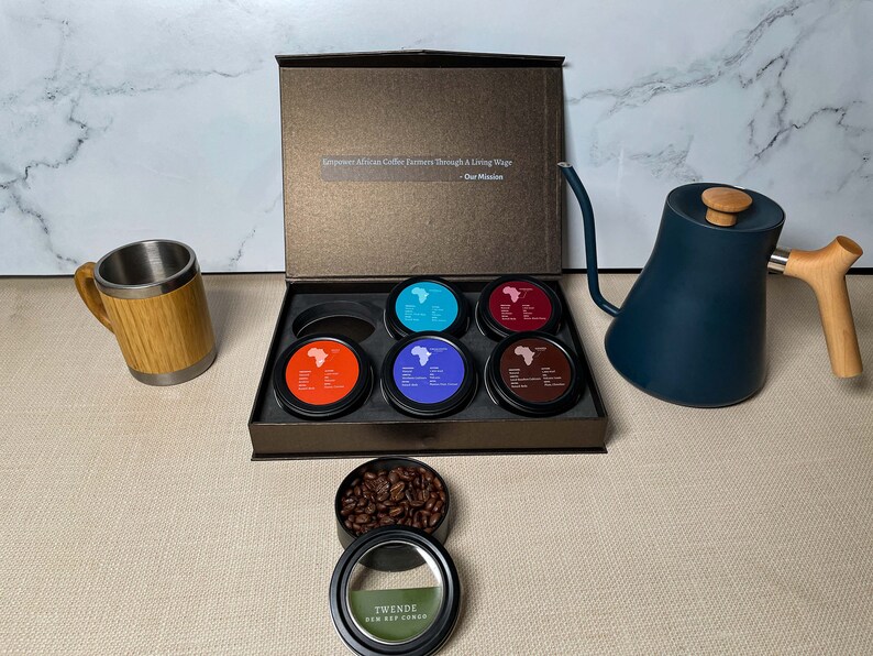 Afrikanischer Kaffee Safari Sampler/Kaffee Geschenk Set/Einzigartiges Kaffee Geschenk/Kaffee Bohnen/Espresso/Latte Bild 3