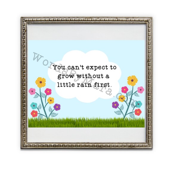 Can't Grow Without Rain Printable Picture 4 x 3 Inches Etsy