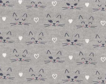 Kitty ,cat, kittens  Flannel  cotton   Fabric  by the yard ,baby, quilting fabric