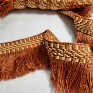 Brown/ gold  Brush Fringe Trim 5 cm,home decor