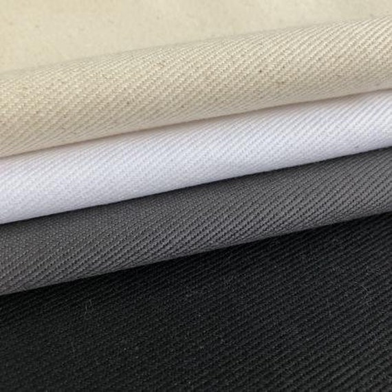 Bull denim fabric color white 12 oz width 60