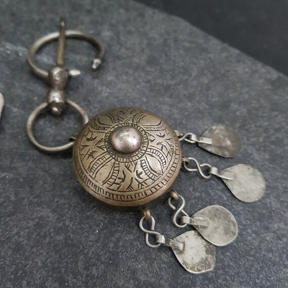 Antique silver Fibula Dates box perfume amulet Boulma… - Gem