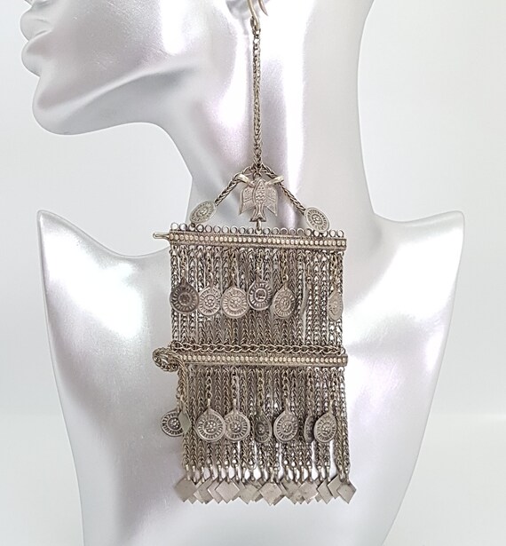 Head dress hair ornament earring pendant Afghanist