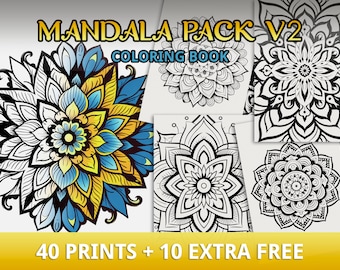 Más de 40 páginas para colorear Mandala, Hojas para colorear Mandala, Dibujo de Mandala, PDF imprimible, Descarga instantánea, Terapia de arte, Páginas para colorear imprimibles