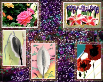 PhotoArt Karten Blumen 5er Set - Herunterladen & ausdrucken