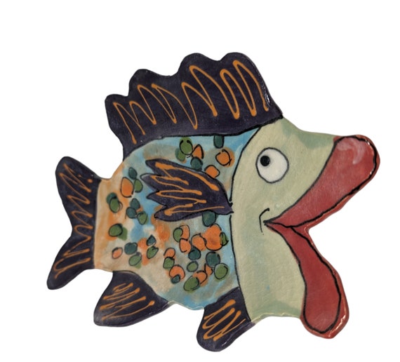 OOAK Studio Pottery Whimsical Fish Trinket/Soap Dish