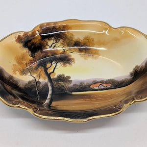 Vintage Noritake Art Deco Hand Painted Bowl 1920s