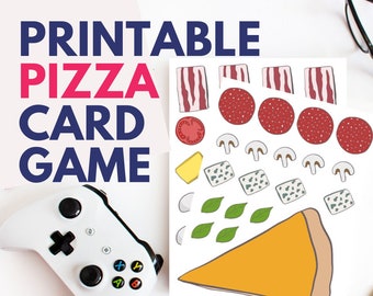 Juego de cartas de pizza imprimible para niños / Juegos imprimibles para niños / Actividad para niños en edad preescolar / Recursos para educación en el hogar / Juegos fáciles para preescolar
