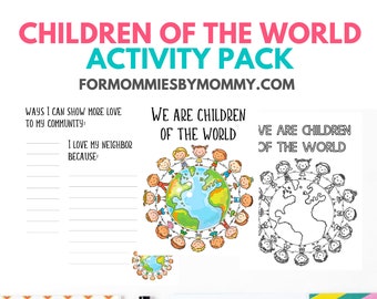 Paquete de actividades de Niños del mundo / Actividad de armonía racial para niños / Recursos preescolares para la educación en el hogar / Imprimibles educativos para niños