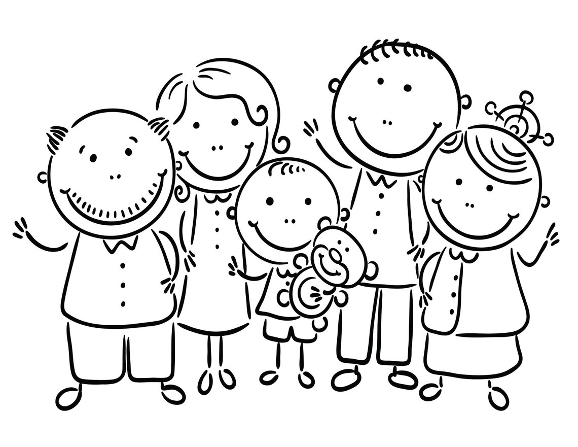 Printable Happy Family Coloring Pages for Kids - Etsy Canada