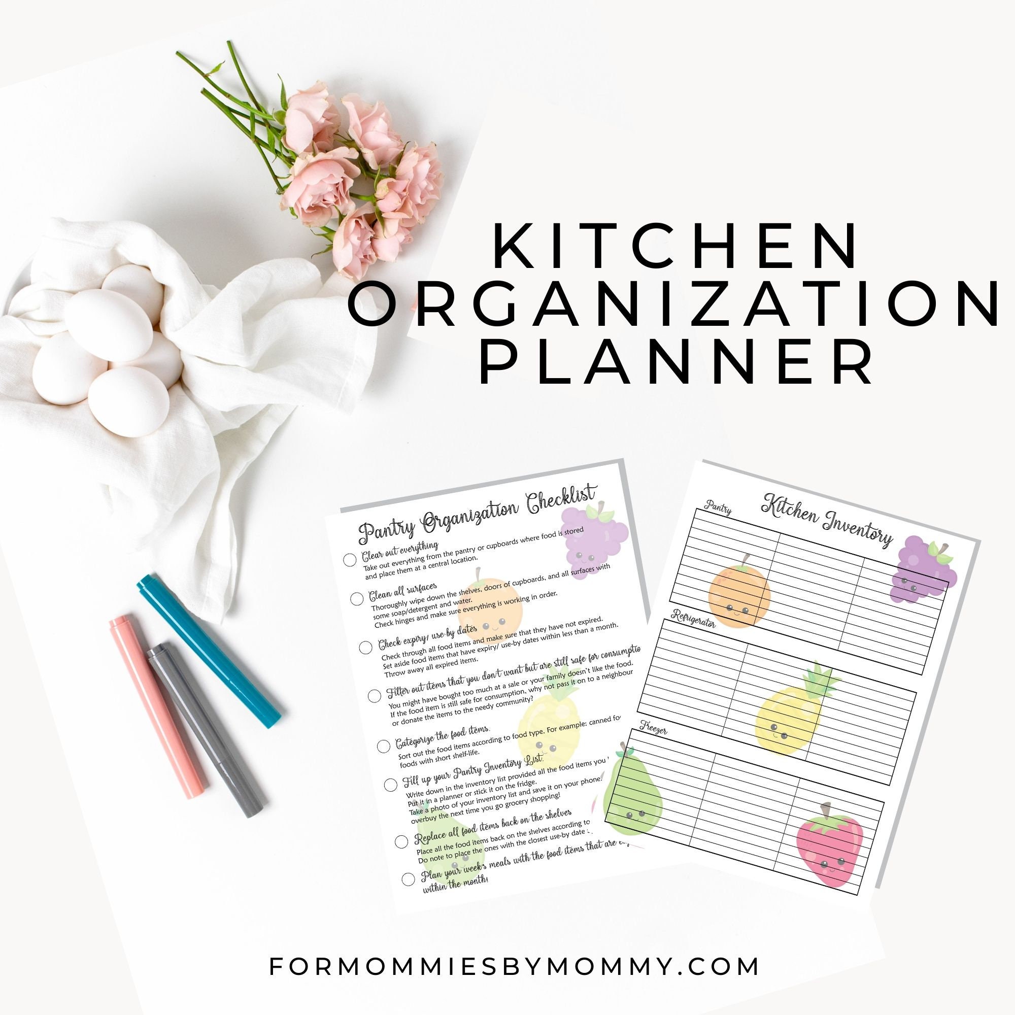 Fruity Fresh Printable Kitchen Organization Planner | Pantry ...