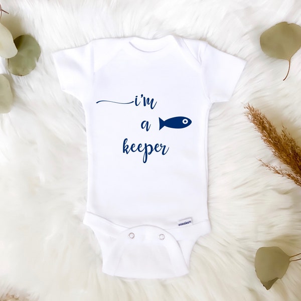 I’m a Keeper | Fishing baby | Onesie | Baby | Newborn Onesies | Customizable | Nautical Baby Boy clothes | Baby Onesies |  Gifts | 100Cotton