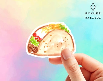 Taco Mexican Food Sticker, vinyl sticker, Mexican Foodie Gift, Laptop Sticker, Food Macbook Water Vinyl Decal