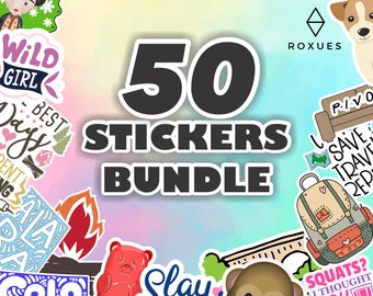 50 STICKERS BUNDLE, Stickers for Laptop, Laptop Decals, Stickers, MacBook Decal, MacBook Pro Sticker, Stickers Pack, Bundle Sticker sets