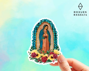 Virgen De Guadalupe Sticker, Catholic Sticker, Mexican Sticker, Virgin Mary, Water Bottle Sticker, Stickers For Laptop, Macbook Sticker