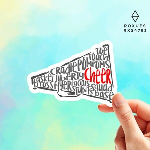 Cheer Sticker, Cheerleader Sticker, Vinyl Decal, Drumline Sticker, Water Bottle Sticker, Macbook Decal, Laptop Decal