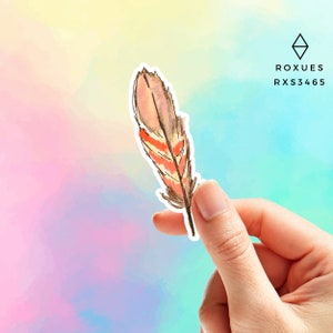 Feather Sticker, Feather, Water Bottle Sticker, Laptop Stickers, Stickers, Decals, Vinyl Stickers