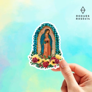 Virgen De Guadalupe Sticker, Catholic Sticker, Mexican Sticker, Virgin Mary, Water Bottle Sticker, Stickers For Laptop, Macbook Sticker